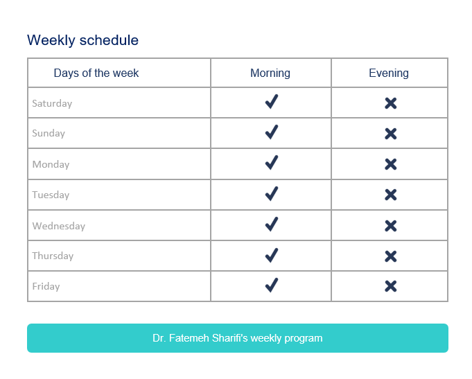 برنامه هفتگی Dr.sharifi